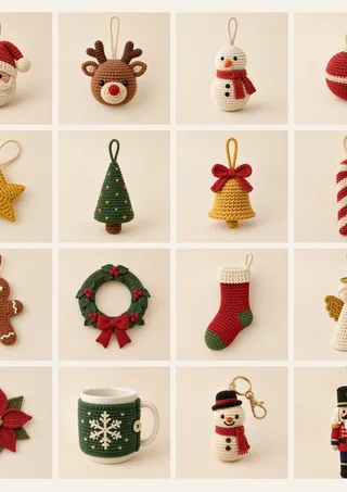 Adornos de Navidad tejidos a crochet