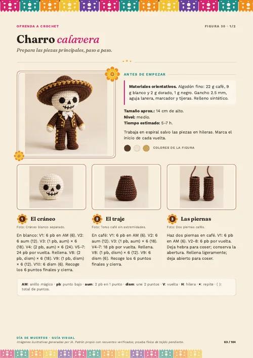 Primera página real del libro: materiales e instrucciones del charro