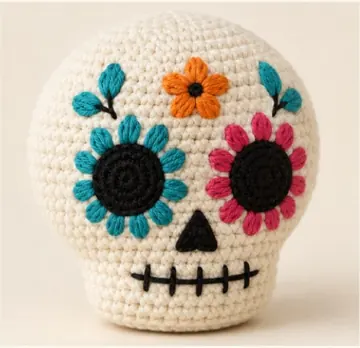 Calaverita de azúcar a crochet, imagen ilustrativa