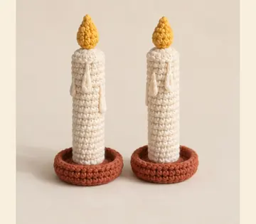 Par de velas largas a crochet, imagen ilustrativa