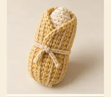 Tamalito en hoja a crochet, imagen ilustrativa