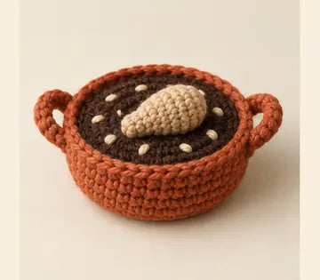 Cazuelita de mole a crochet, imagen ilustrativa