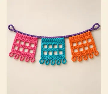 Papel picado a crochet a crochet, imagen ilustrativa