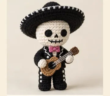 Mariachi calavera a crochet, imagen ilustrativa