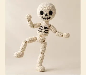 Esqueleto bailarín a crochet, imagen ilustrativa