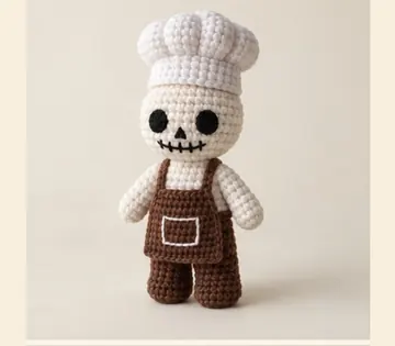 Panadero esqueleto a crochet, imagen ilustrativa