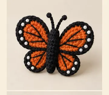 Mariposa monarca a crochet, imagen ilustrativa