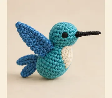Pequeño colibrí a crochet, imagen ilustrativa