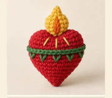Corazón milagrito a crochet, imagen ilustrativa